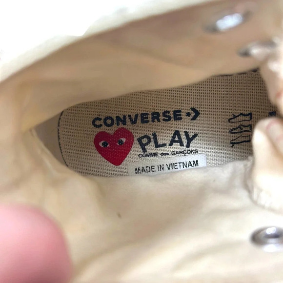 Comme Des Garçons Play x Converse Chuck 70 Hi Multi‎ Hearts Sneakers Size 5 - Picture 7 of 8